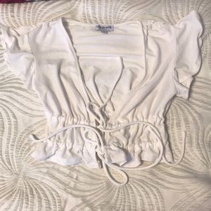 Fashion Nova white crop top. Size small
